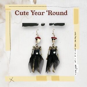 Adorable Dangle Earrings Black Tulle Skirt